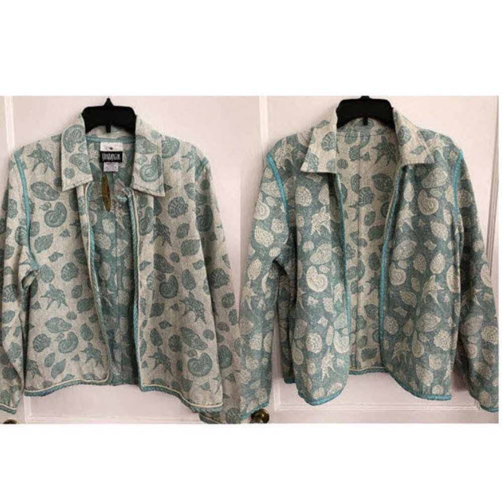 Yak Jacket ~ sea motif ~ Tapestry Jacket ~ reversable